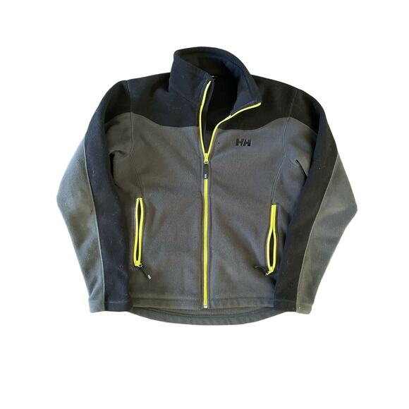 Helly Hansen Fleece Full Zip Medium Jacket Black And Gray - Picture 1 of 7